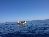 boat on the open water