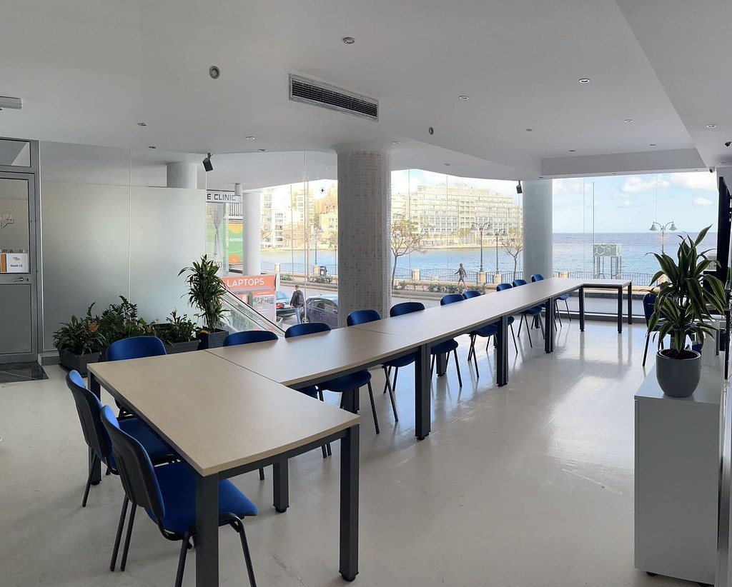 Maltalingua seaview classroom - bright modern English language school in Malta