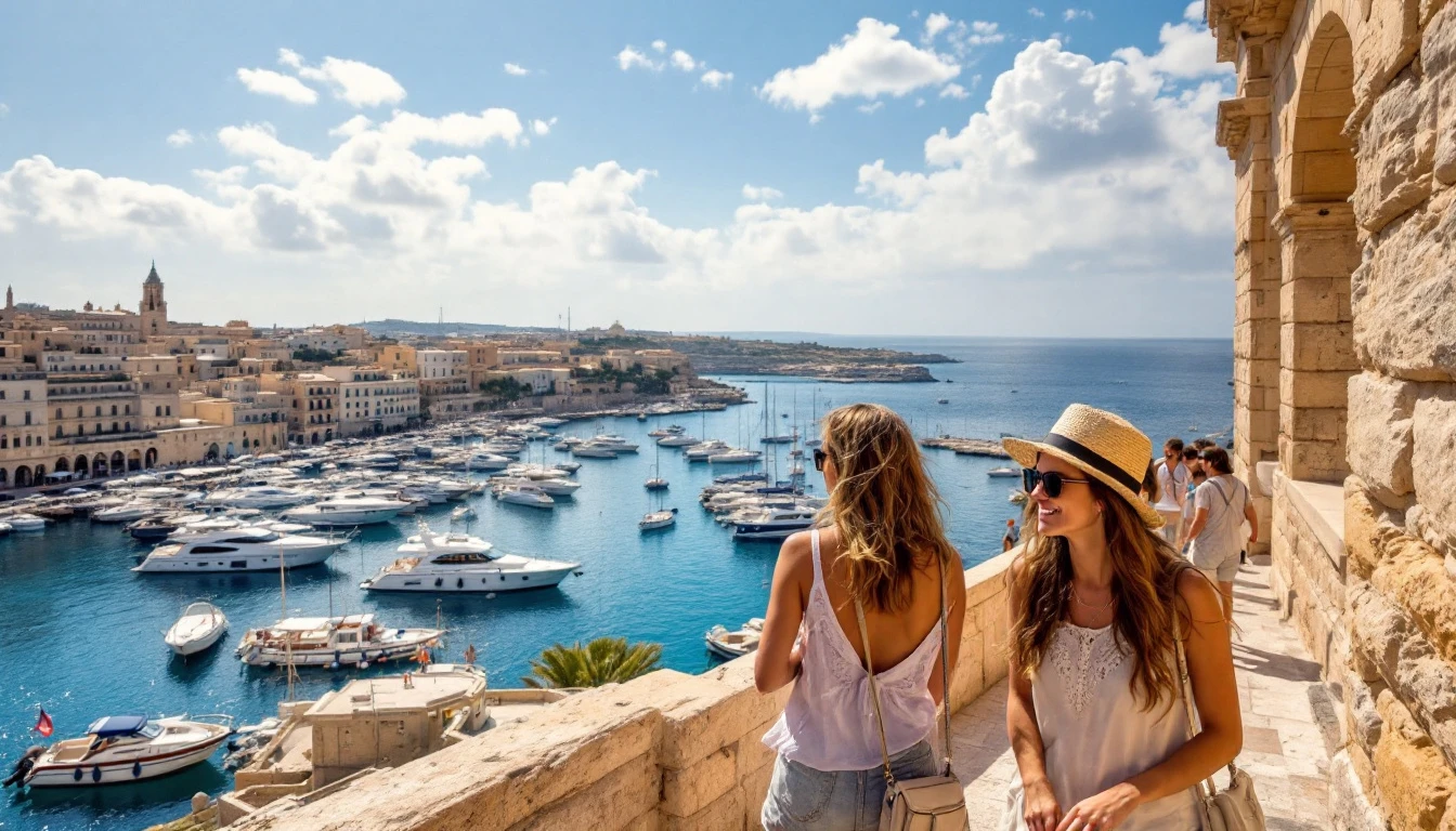 Students sightseeing around Malta after English class