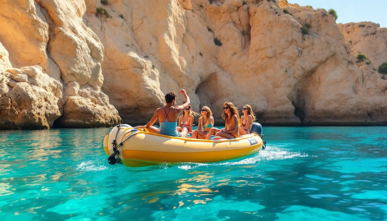 Students enjoying a summer boat trip around Malta