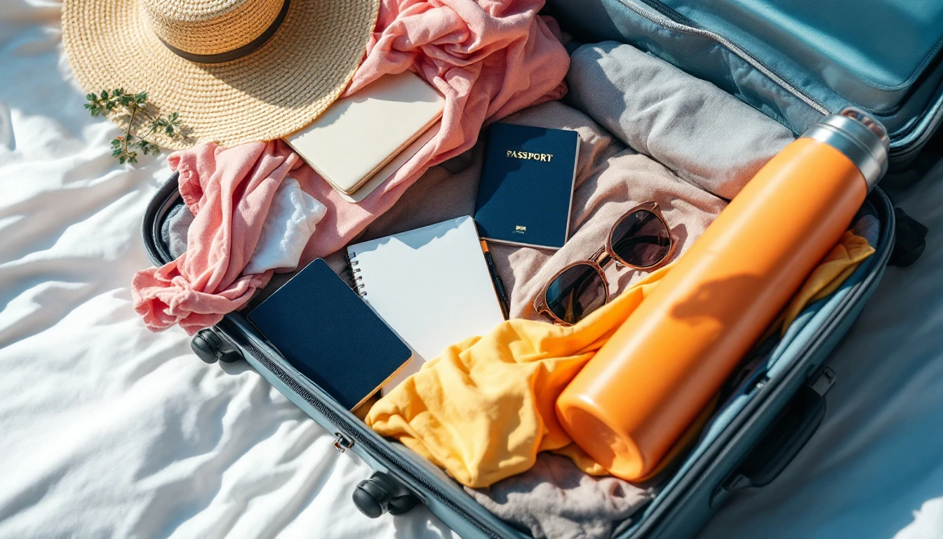 Suitcase packed for an English course in Malta